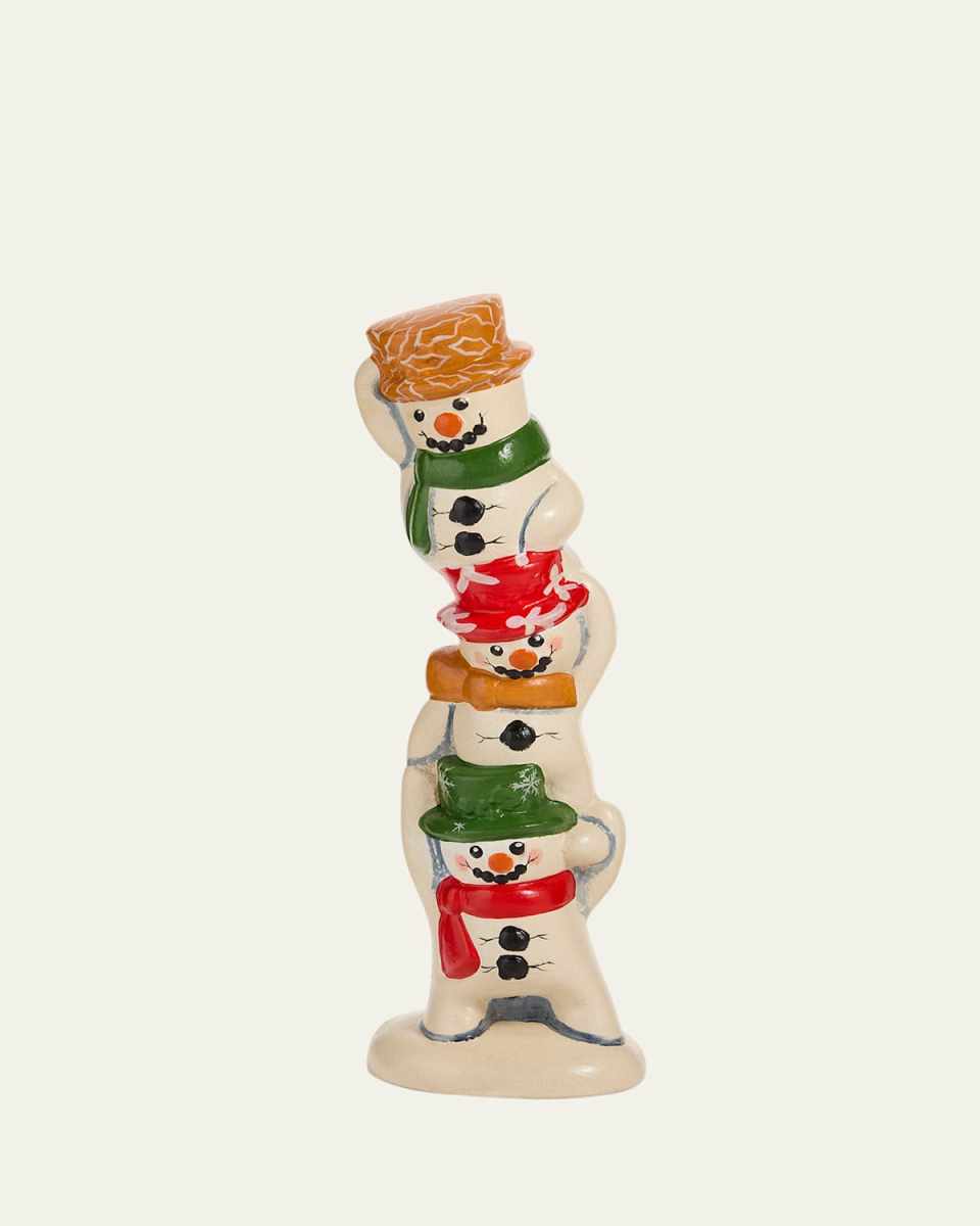 Stacked Snowmen with Festive Hats
